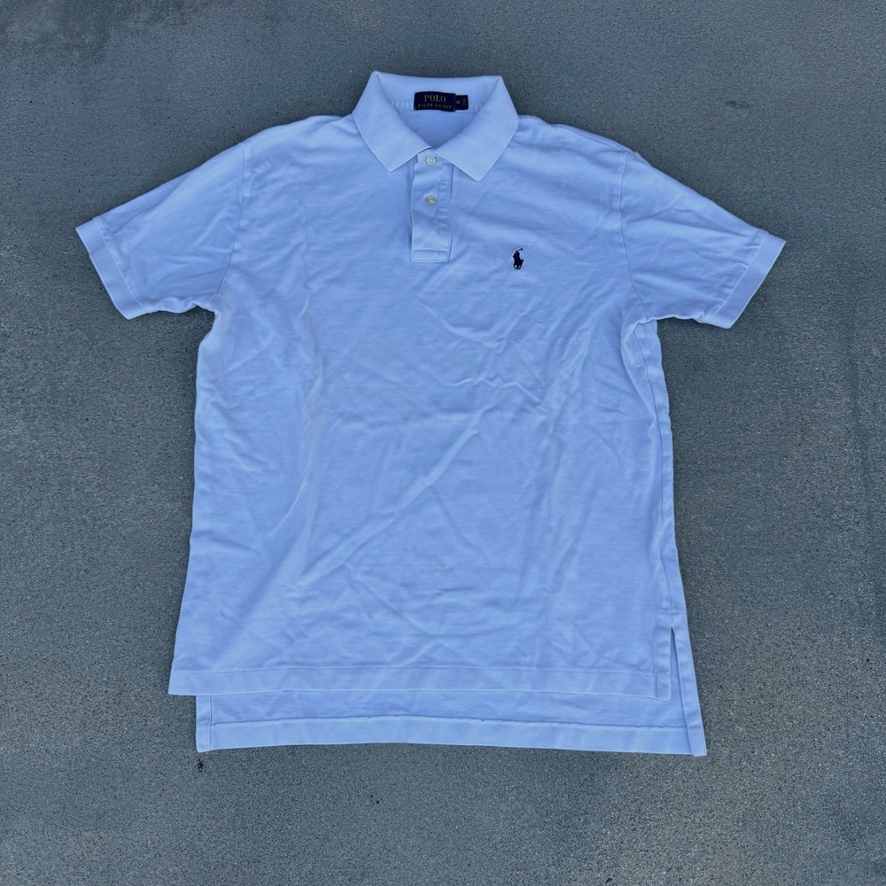 Polo Ralph Lauren White Cotton Pique Short Sleeve Polo Shirt Size M
